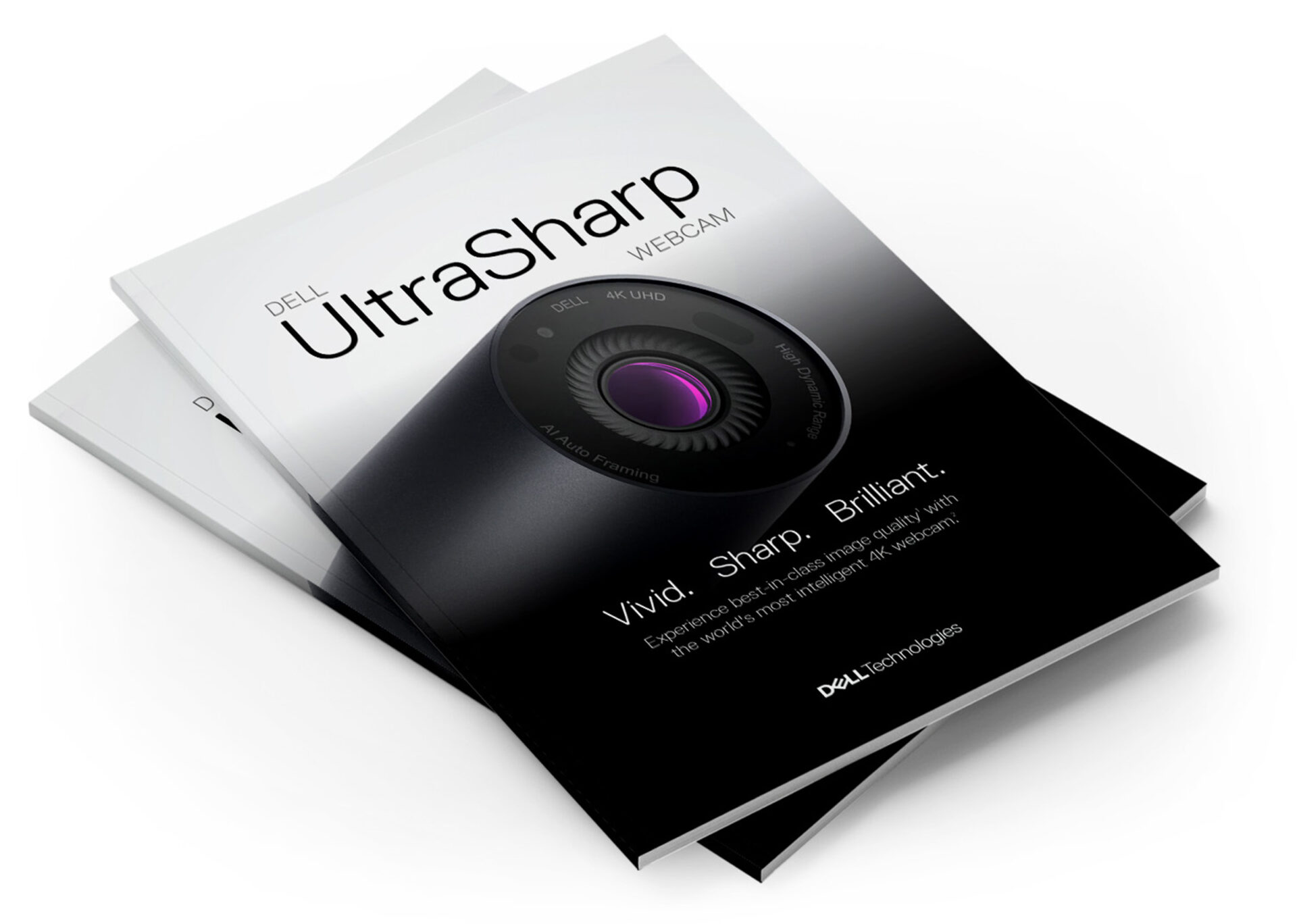 Cover of the product brochure for Dell UltraSharp Webcam.