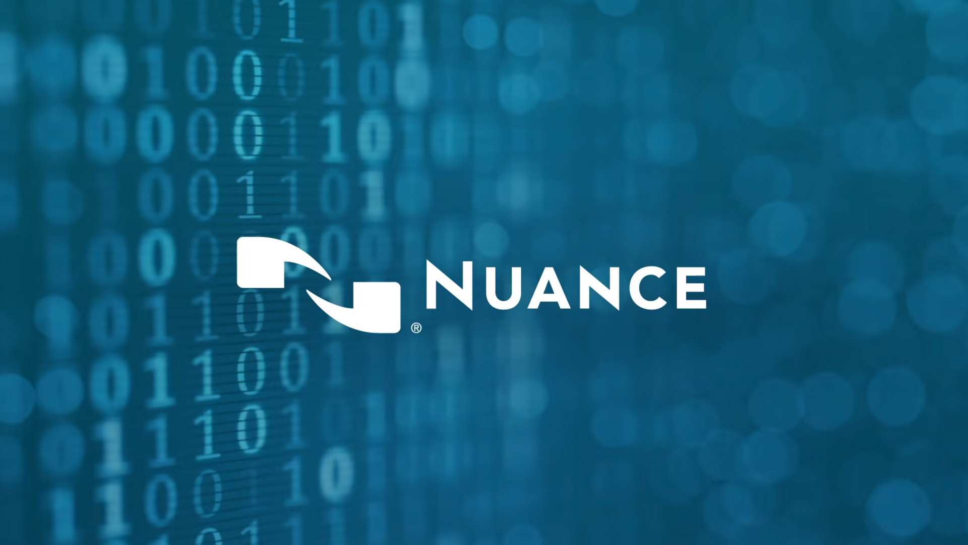 Image with Nuance logo from the opening video promoting the Investor Day event.