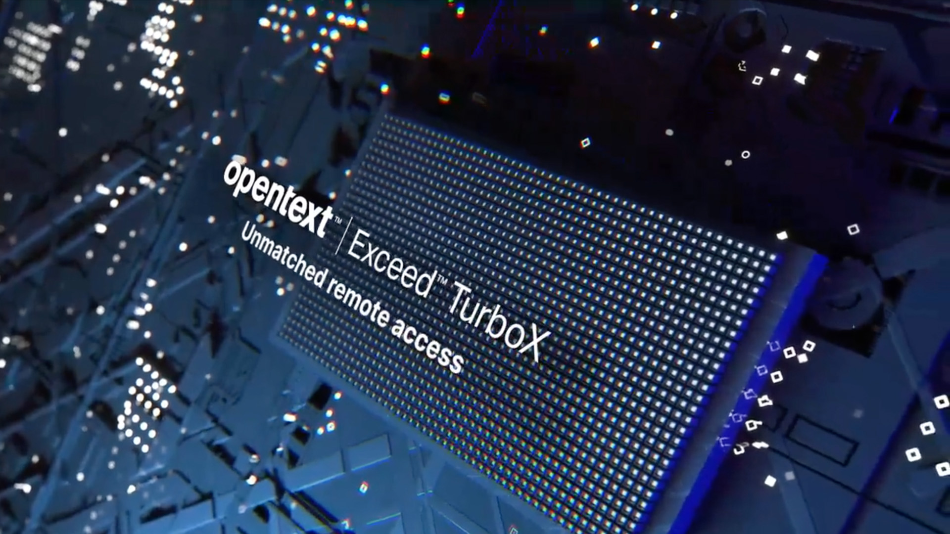 A still image from the OpenText Exceed TurboX campaign.