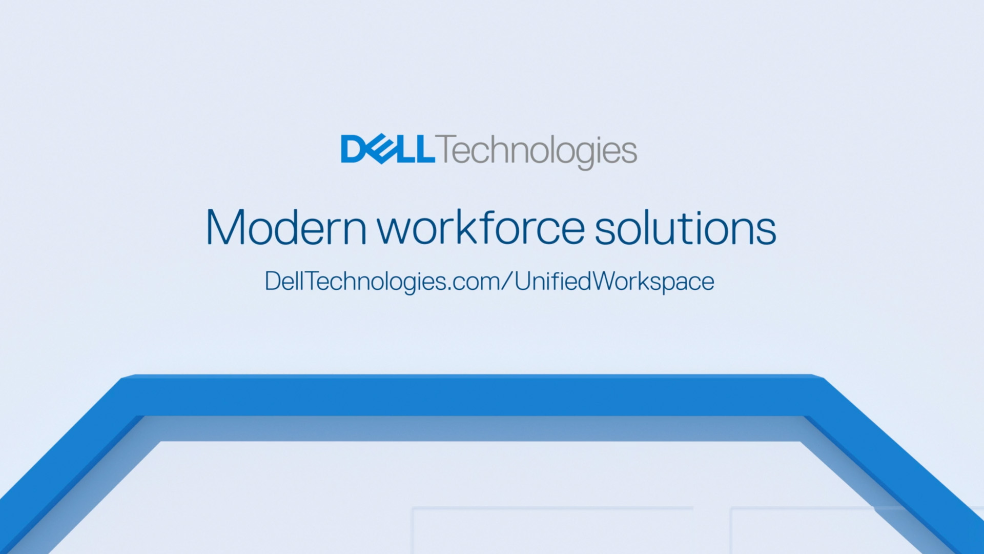 Image from the video series with the onscreen text: Dell Technologies Modern workforce solutions and the url.